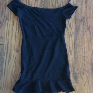 Off the shoulder black dress